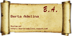 Berta Adelina névjegykártya